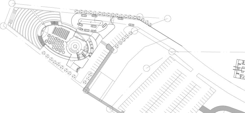 Site plan drawing of a workplace development